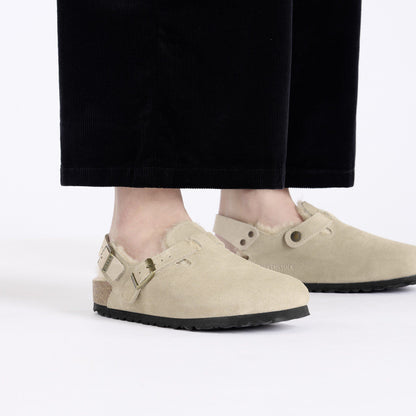 Tokio Shearling Suede Leather in Color Taupe | Birkenstock