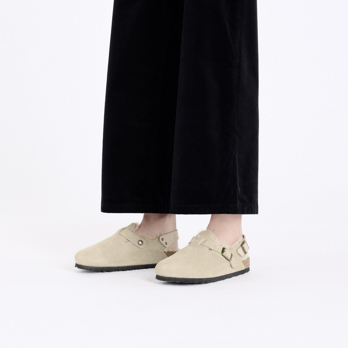 Tokio Shearling Suede Leather in Color Taupe | Birkenstock