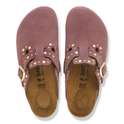 Boston Rivets Suede Leather in Color Pepper | Birkenstock