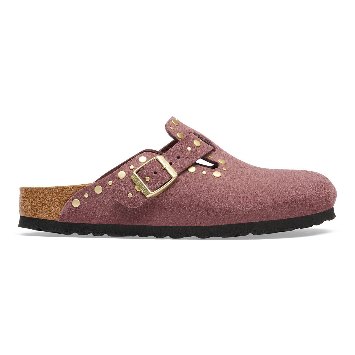 Boston Rivets Suede Leather in Color Pepper | Birkenstock
