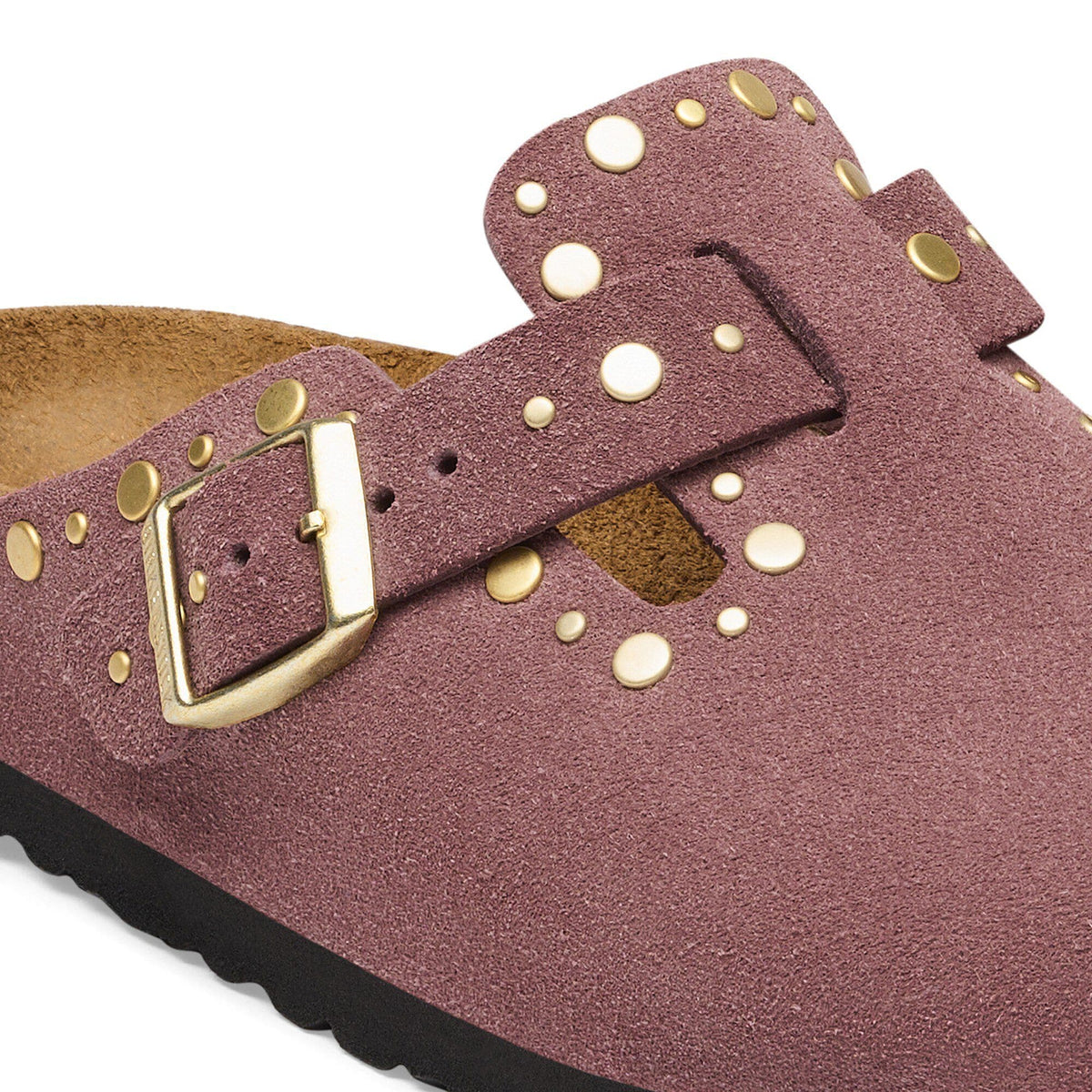 Boston Rivets Suede Leather in Color Pepper | Birkenstock