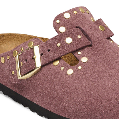 Boston Rivets Suede Leather in Color Pepper | Birkenstock