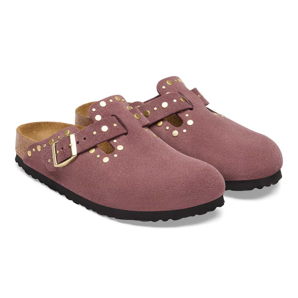Boston Rivets Suede Leather in Color Pepper | Birkenstock
