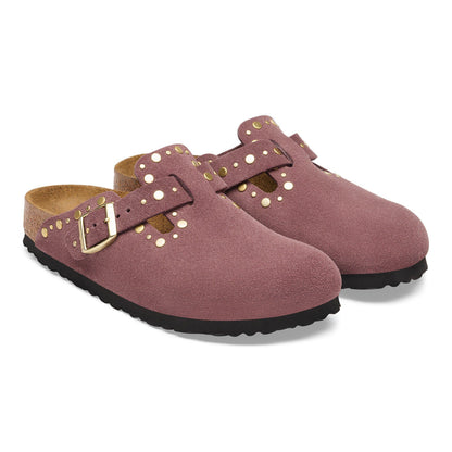 Boston Rivets Suede Leather in Color Pepper | Birkenstock