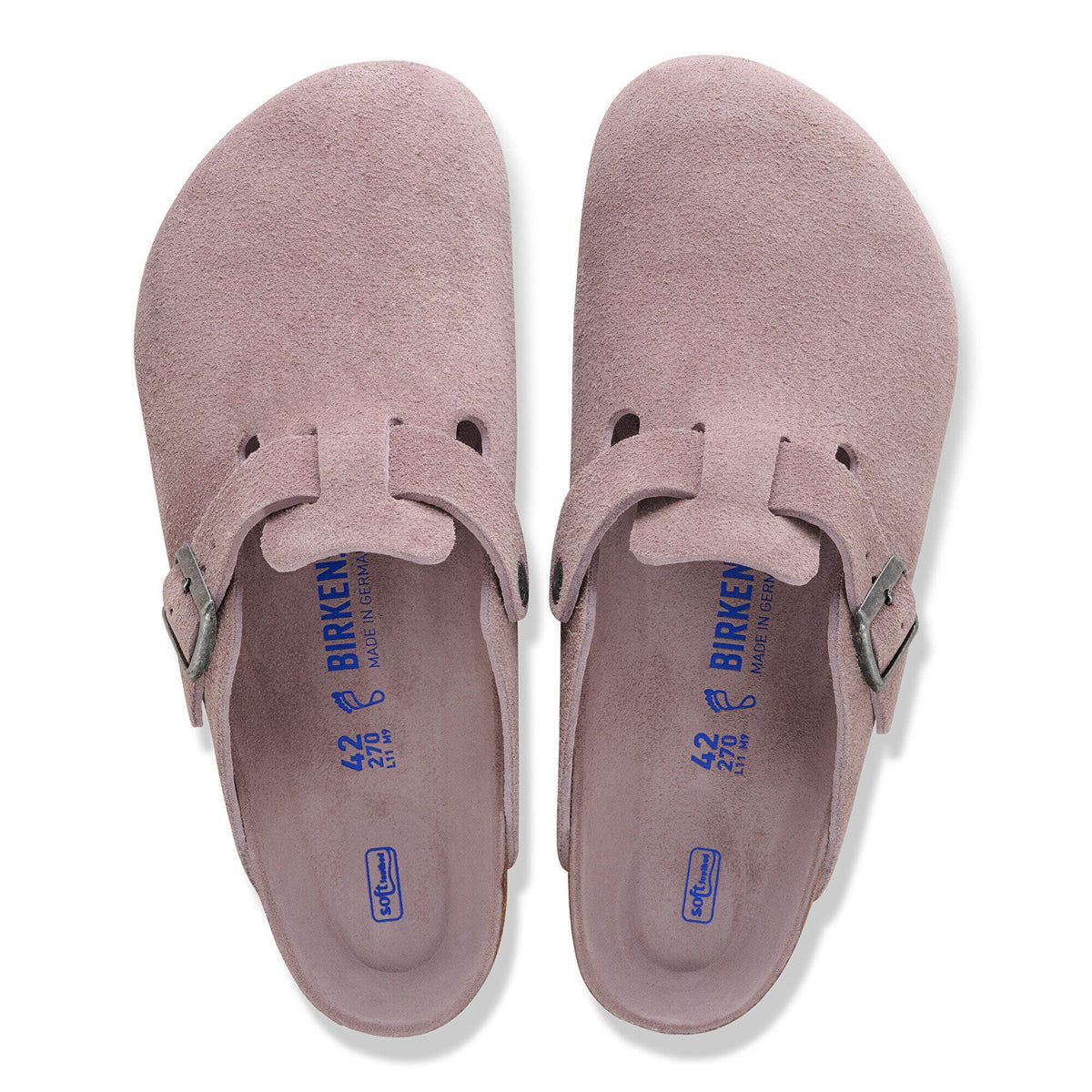 Boston Soft Footbed Suede Leather in Color Faded Purple | Birkenstock