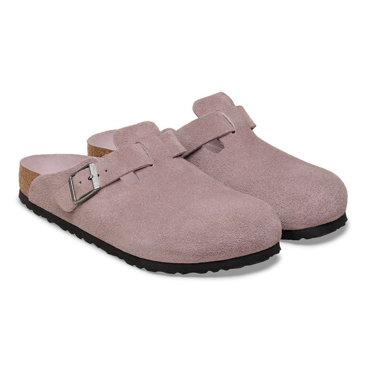 Boston Soft Footbed Suede Leather in Color Faded Purple | Birkenstock