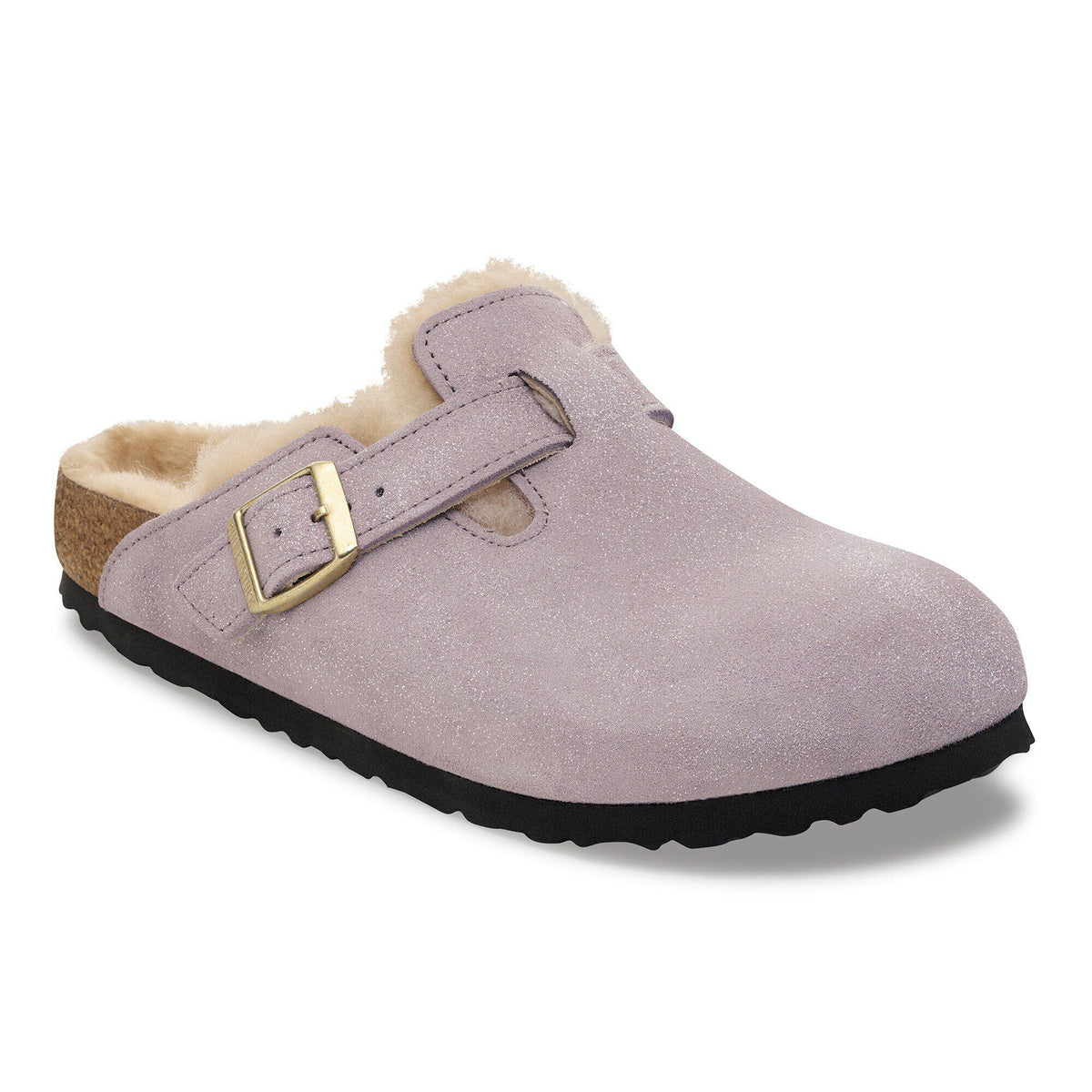 Boston Shearling Suede Leather-Shearling in Color Suede Shimmering Faded Purple | Birkenstock