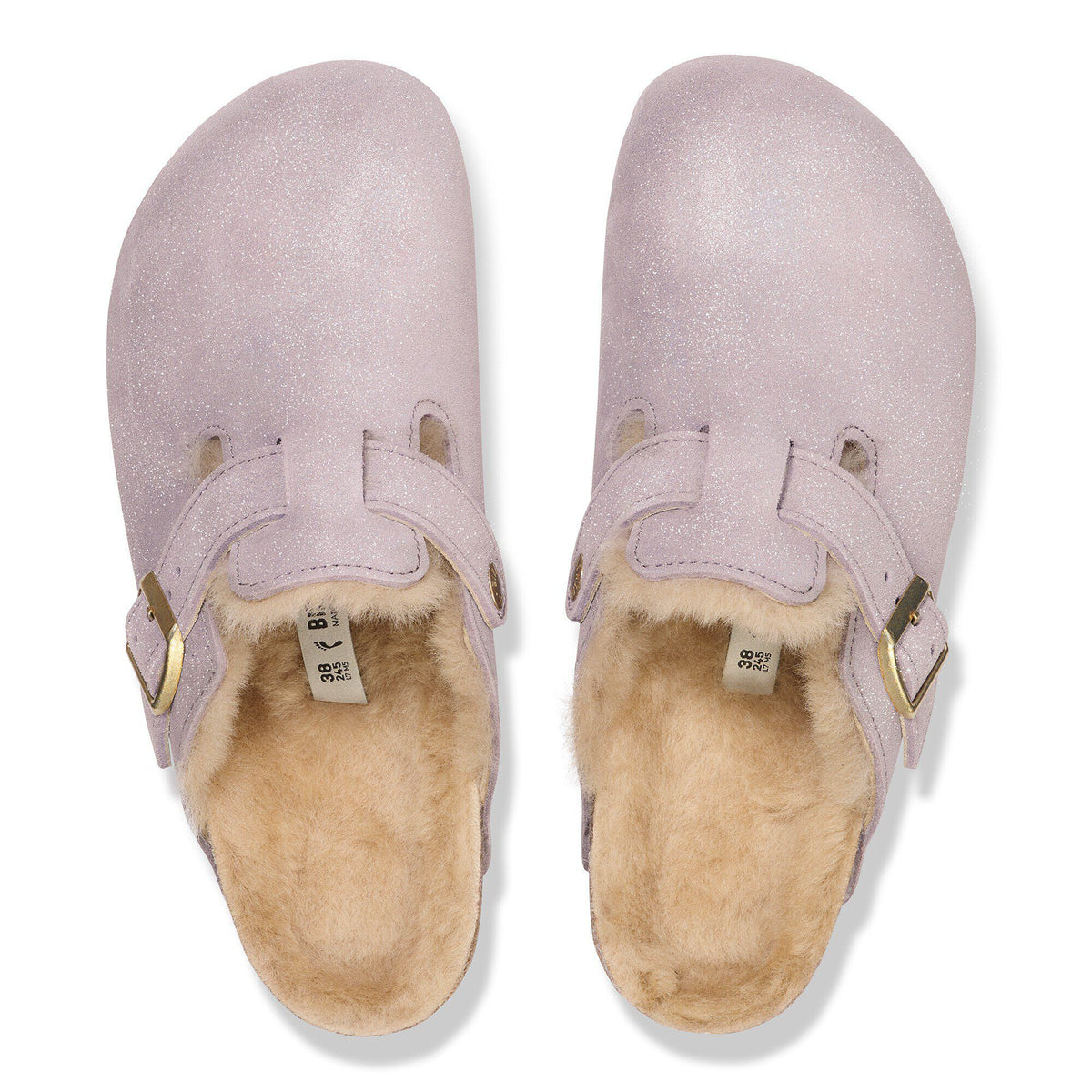 Boston Shearling Suede Leather-Shearling in Color Suede Shimmering Faded Purple | Birkenstock