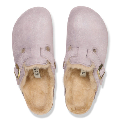 Boston Shearling Suede Leather-Shearling in Color Suede Shimmering Faded Purple | Birkenstock