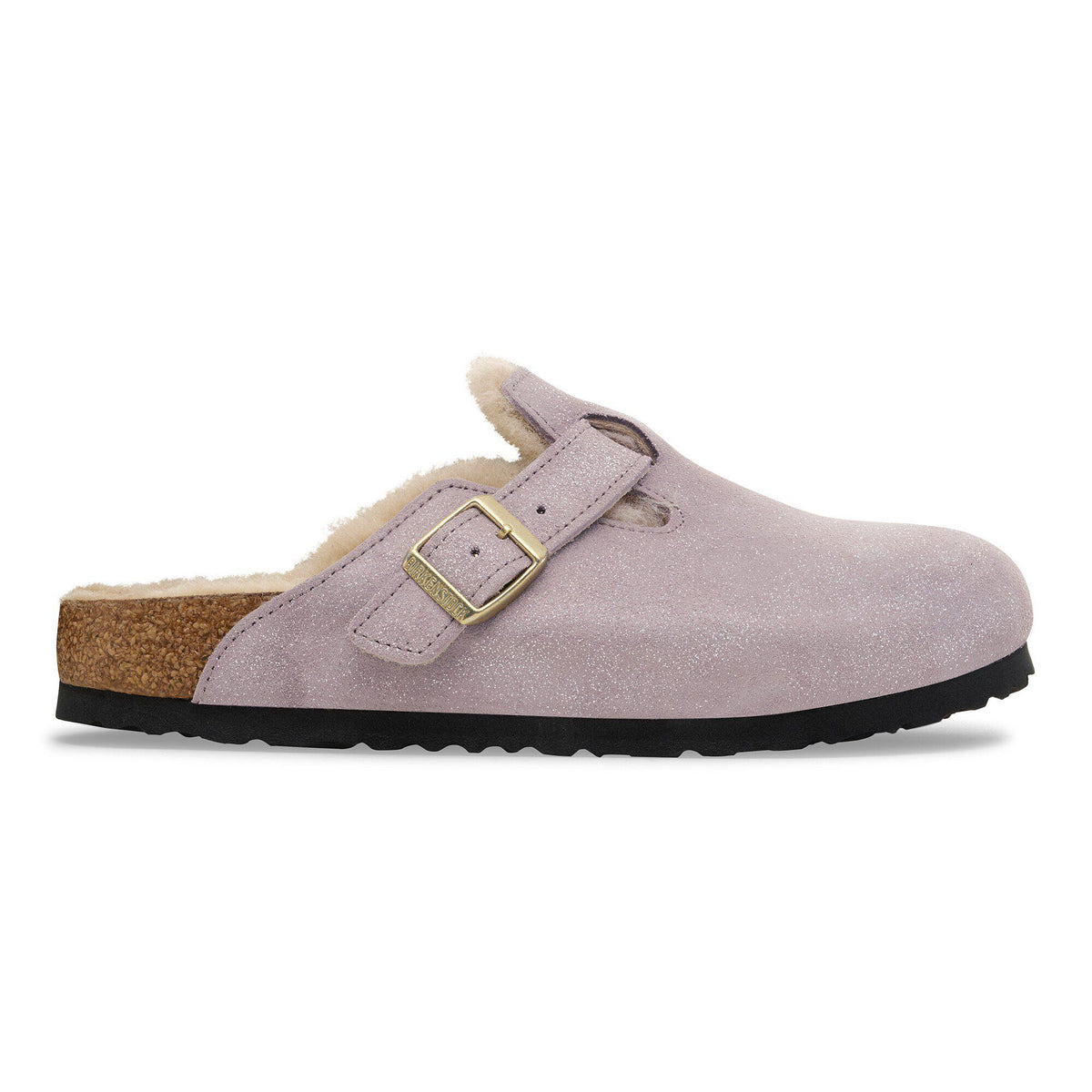 Boston Shearling Suede Leather-Shearling in Color Suede Shimmering Faded Purple | Birkenstock
