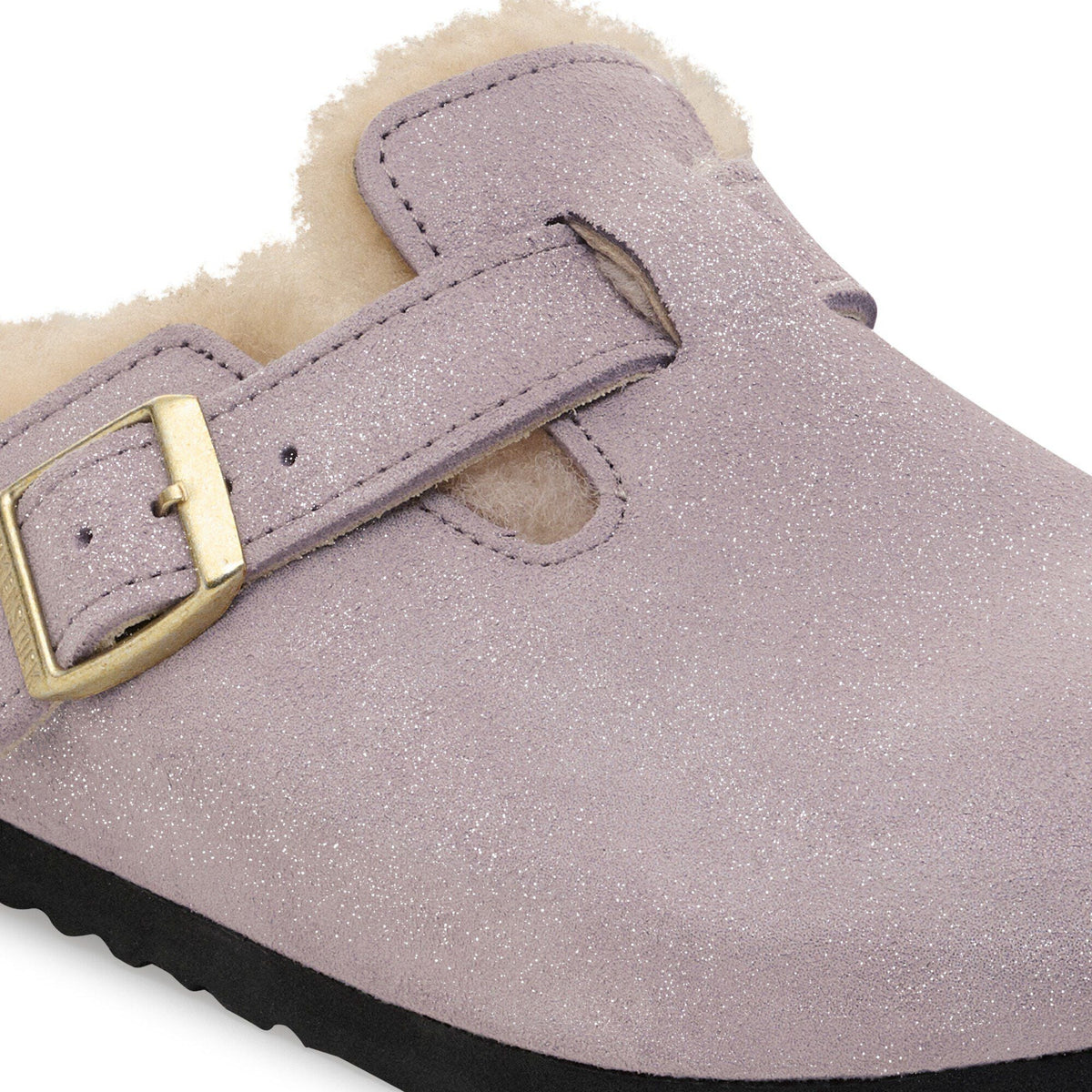 Boston Shearling Suede Leather-Shearling in Color Suede Shimmering Faded Purple | Birkenstock