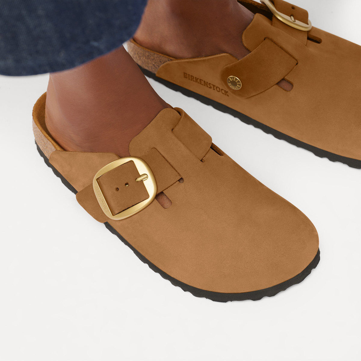 Boston Big Buckle Nubuck Leather in Color Mink Tonal | Birkenstock