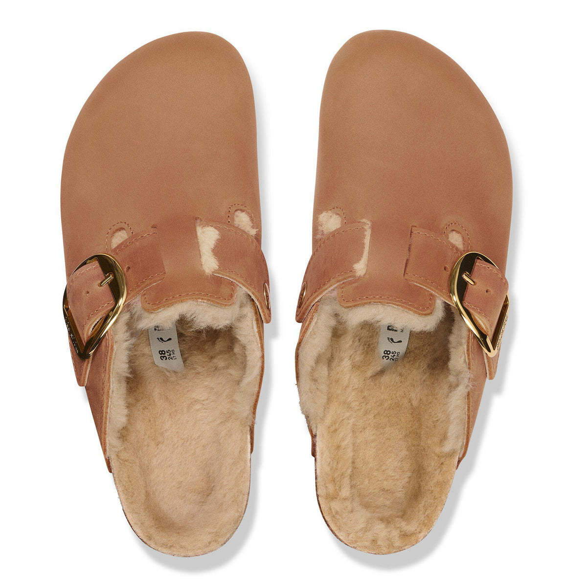 Boston Big Buckle Shearling Oiled Leather in Color Cognac | Birkenstock