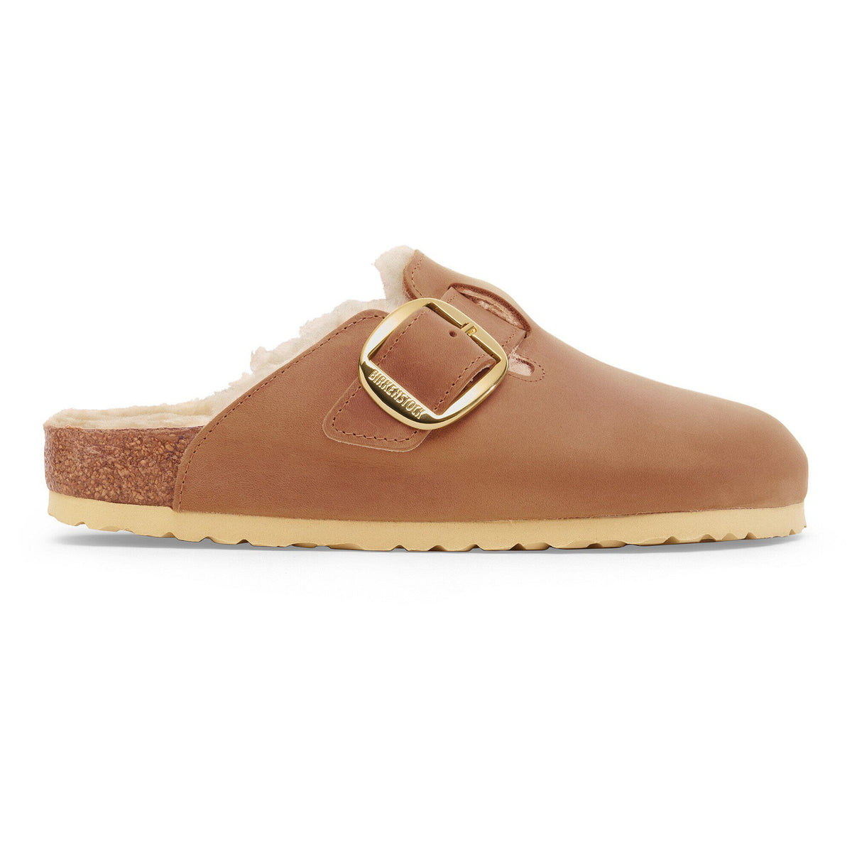 Boston Big Buckle Shearling Oiled Leather in Color Cognac | Birkenstock