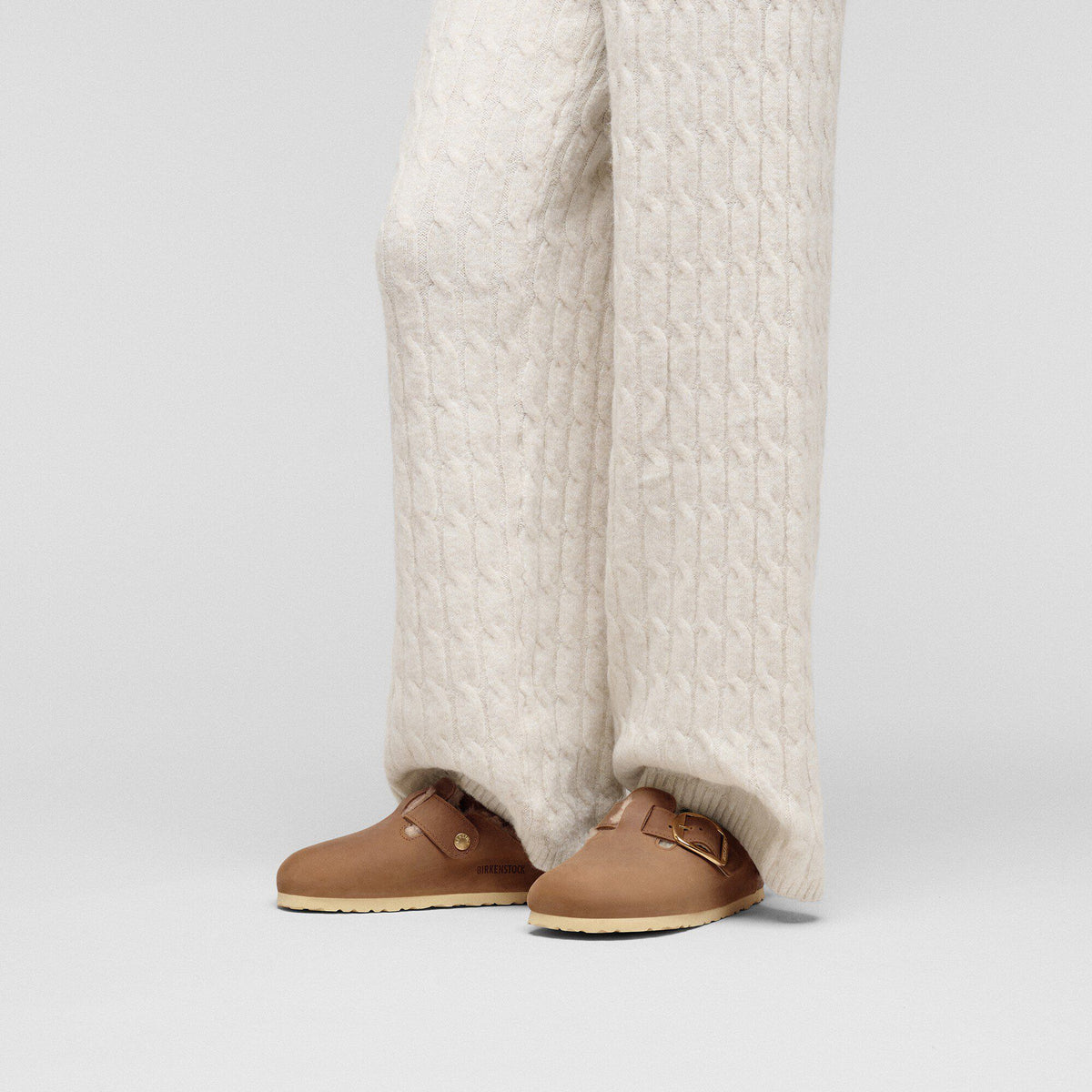Boston Big Buckle Shearling Oiled Leather in Color Cognac | Birkenstock