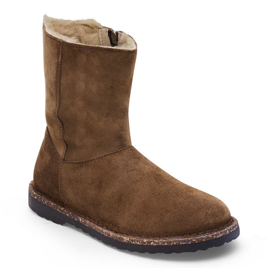 Uppsala Zip Shearling Suede Leather in Color Dark Tea | Birkenstock