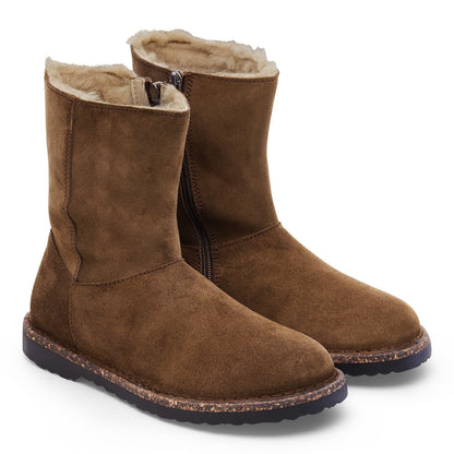 Uppsala Zip Shearling Suede Leather in Color Dark Tea | Birkenstock