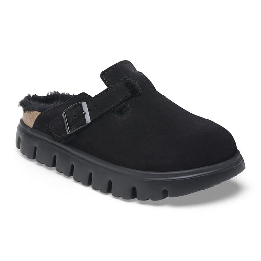 Boston Chunky Shearling Suede Leather in Color Black | Birkenstock