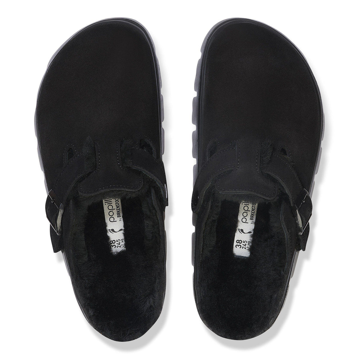Boston Chunky Shearling Suede Leather in Color Black | Birkenstock