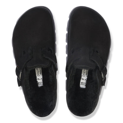 Boston Chunky Shearling Suede Leather in Color Black | Birkenstock