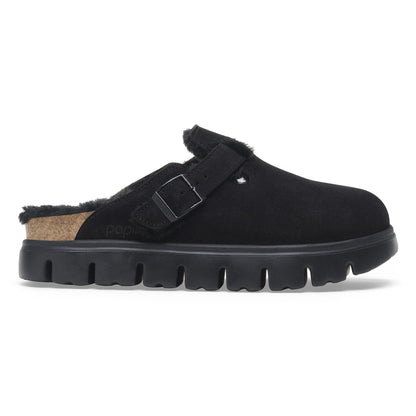 Boston Chunky Shearling Suede Leather in Color Black | Birkenstock