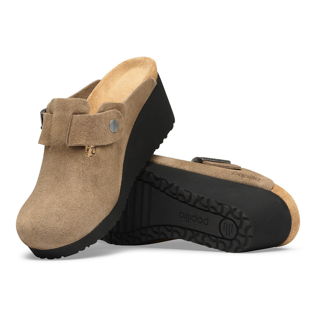 Fanny Suede Leather in Color Gray Taupe/ Black | Birkenstock