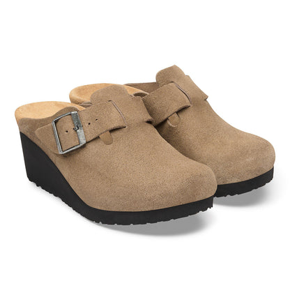 Fanny Suede Leather in Color Gray Taupe/ Black | Birkenstock