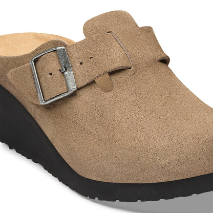 Fanny Suede Leather in Color Gray Taupe/ Black | Birkenstock