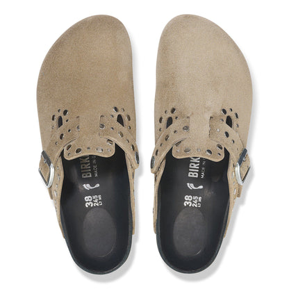Boston Rivets Suede Leather in Color Taupe | Birkenstock