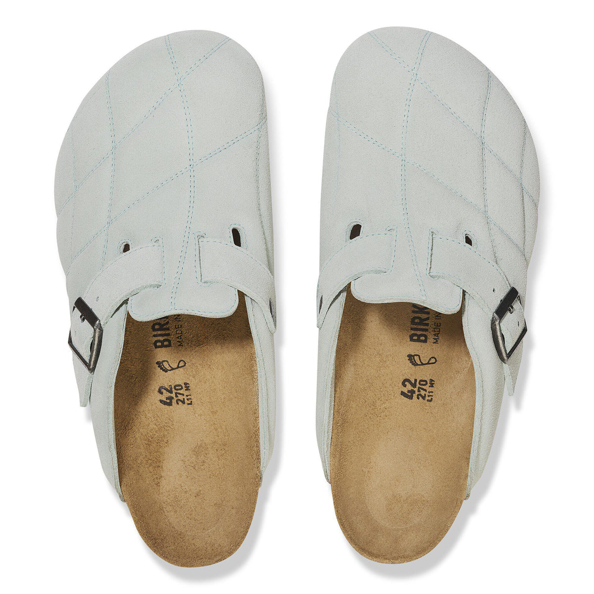 Boston Quilted Suede Leather in Color Aqua | Birkenstock