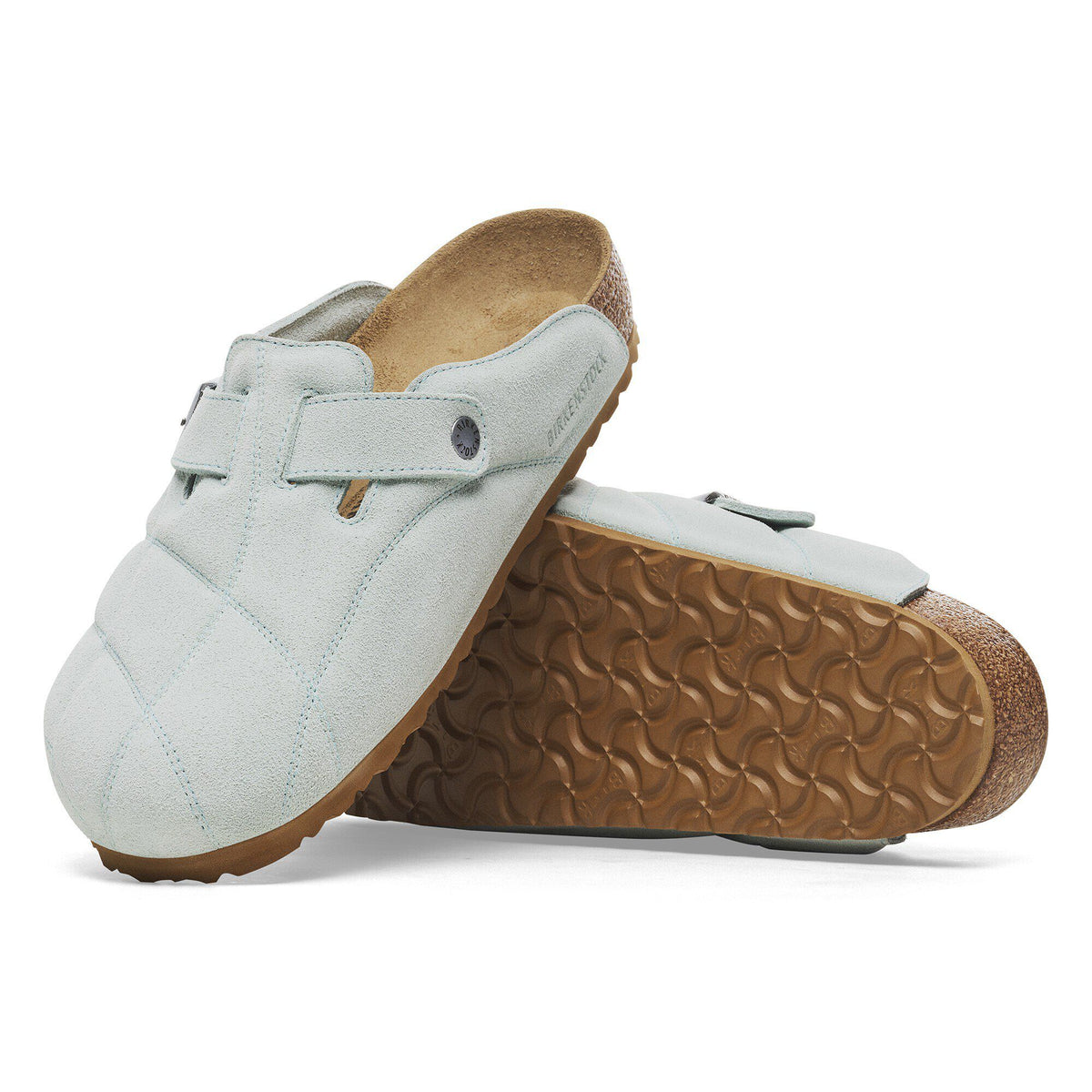 Boston Quilted Suede Leather in Color Aqua | Birkenstock
