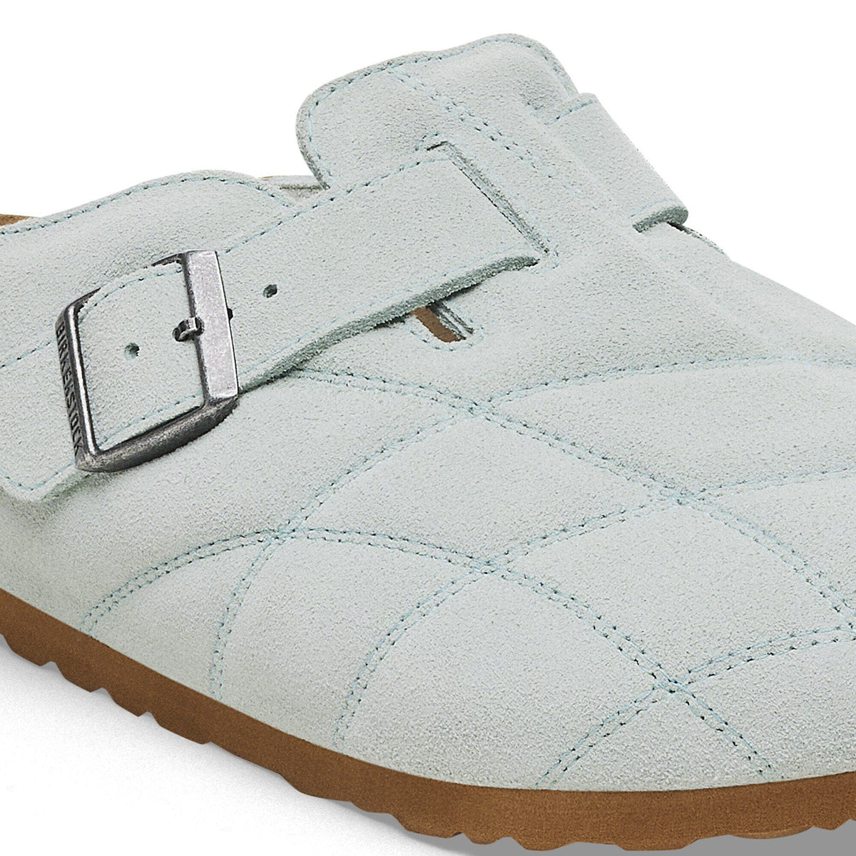 Boston Quilted Suede Leather in Color Aqua | Birkenstock