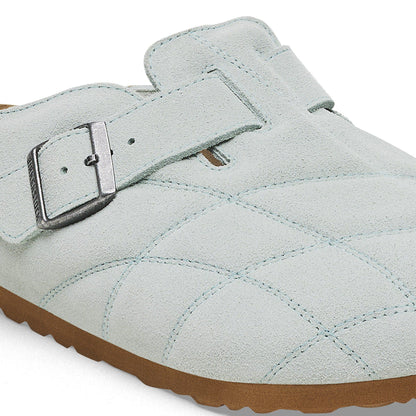 Boston Quilted Suede Leather in Color Aqua | Birkenstock