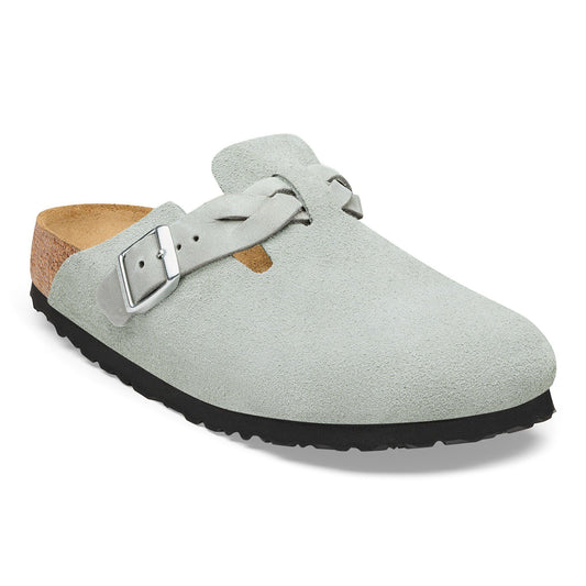 Boston Braided Suede Leather in Color Pure Sage | Birkenstock