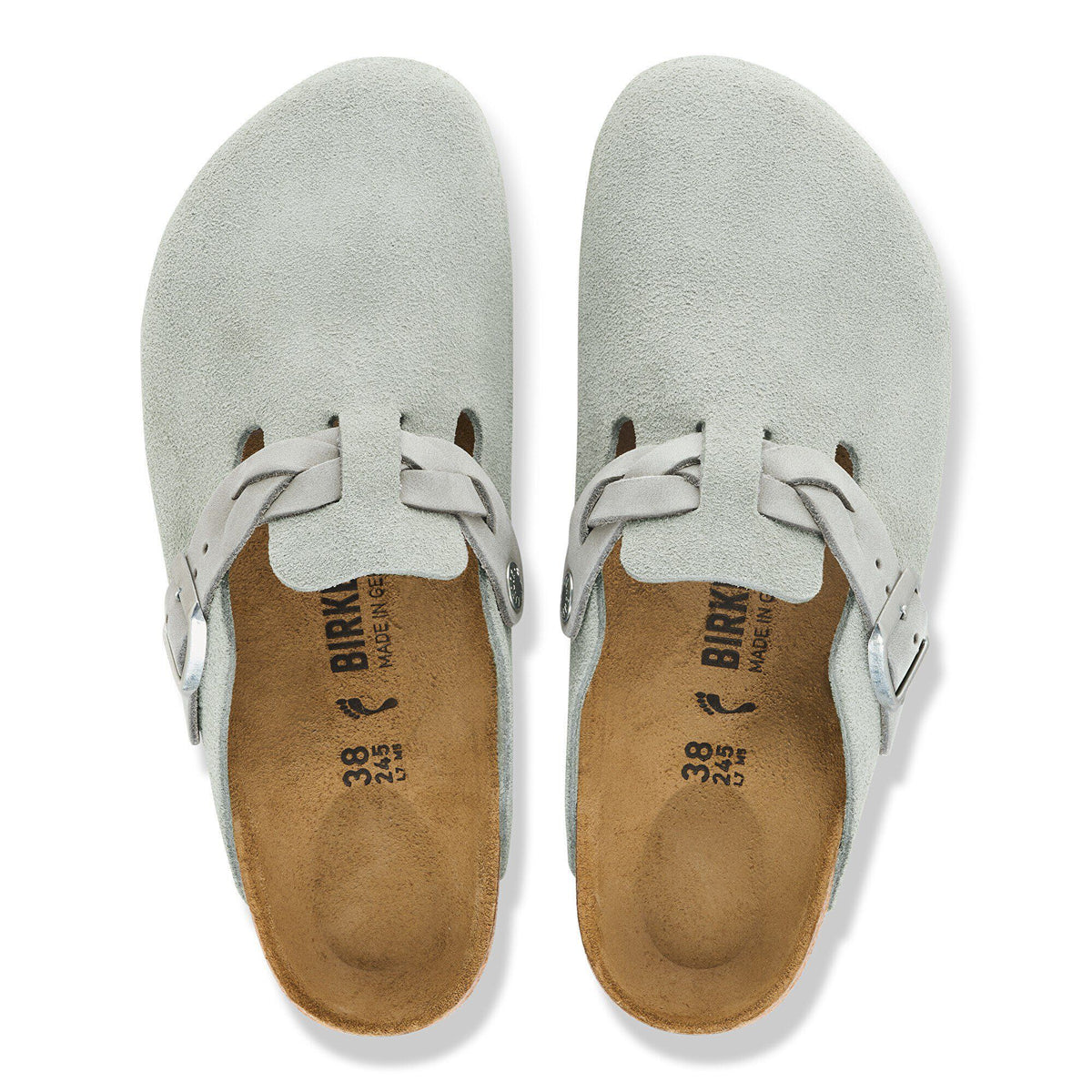 Boston Braided Suede Leather in Color Pure Sage | Birkenstock