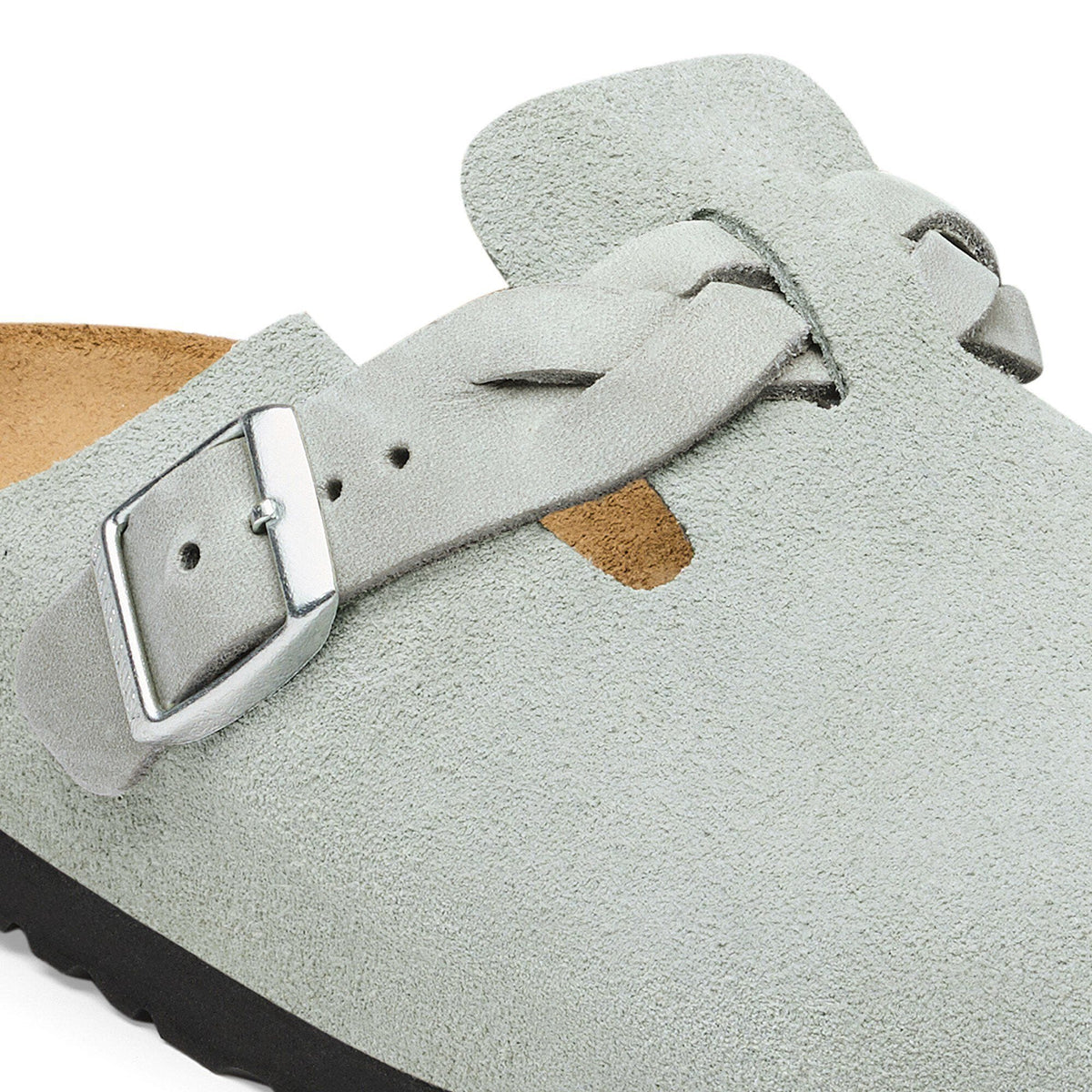 Boston Braided Suede Leather in Color Pure Sage | Birkenstock