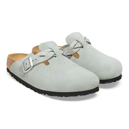 Boston Braided Suede Leather in Color Pure Sage | Birkenstock