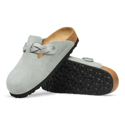 Boston Braided Suede Leather in Color Pure Sage | Birkenstock