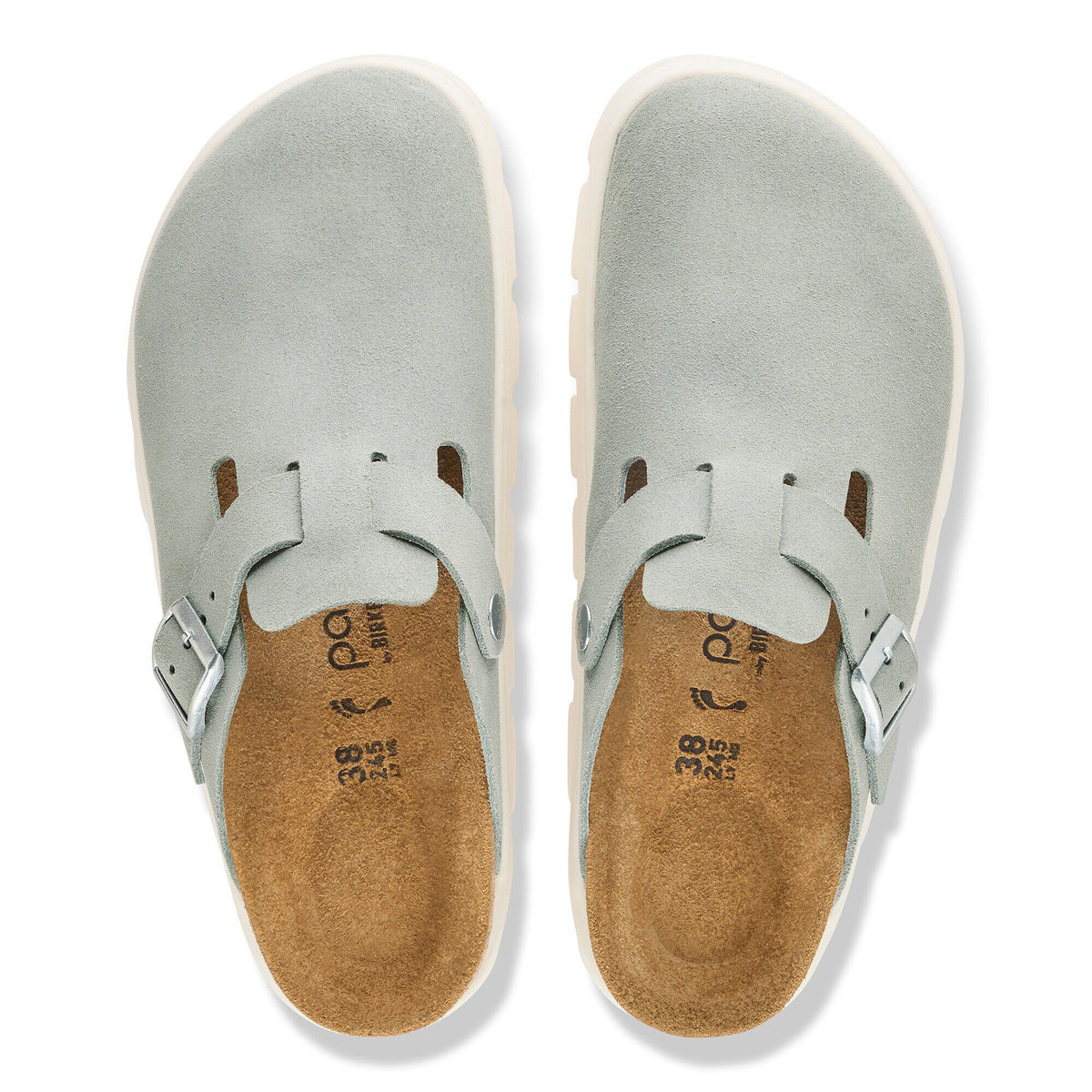 Boston Chunky Suede Leather in Color Pure Sage | Birkenstock