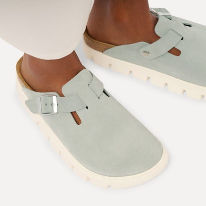 Boston Chunky Suede Leather in Color Pure Sage | Birkenstock