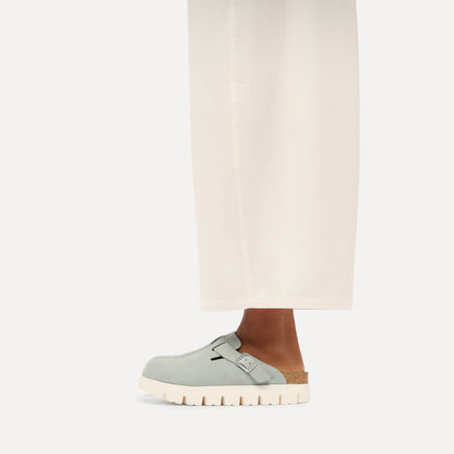 Boston Chunky Suede Leather in Color Pure Sage | Birkenstock