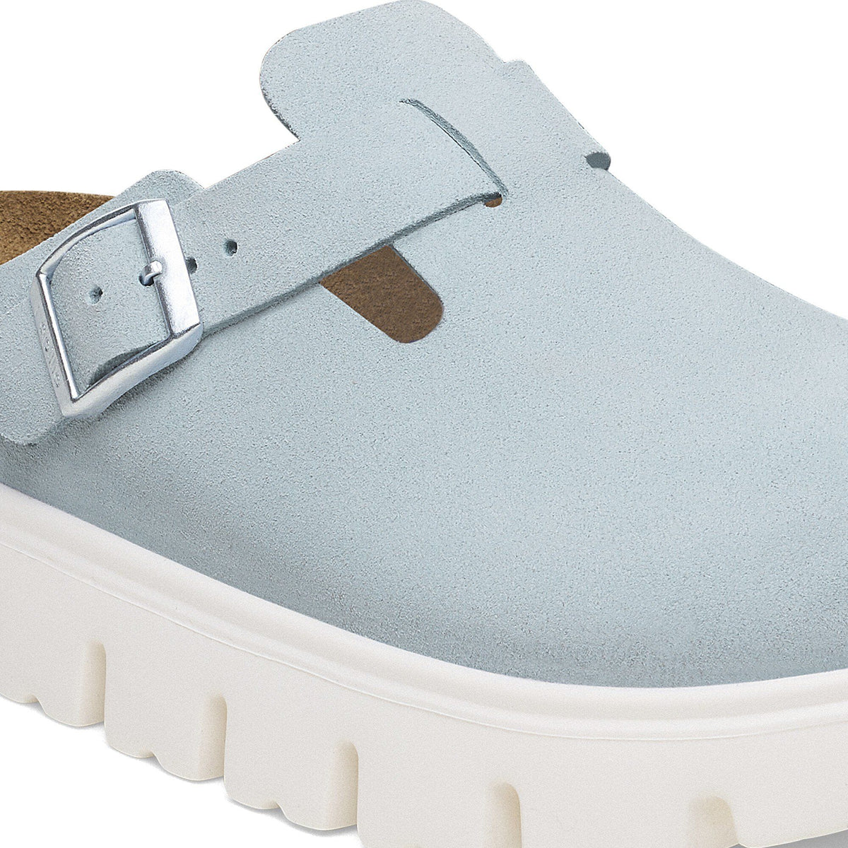 Boston Chunky Suede Leather in Color Baby Blue | Birkenstock