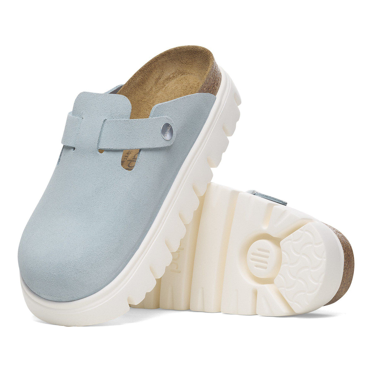 Boston Chunky Suede Leather in Color Baby Blue | Birkenstock