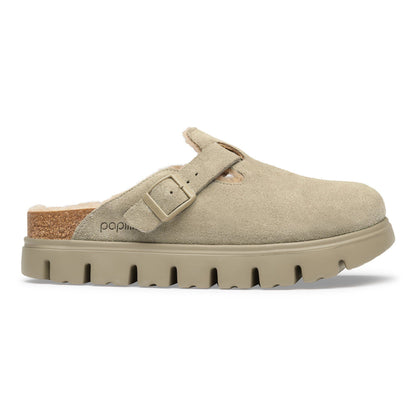 Boston Chunky Shearling Suede Leather in Color Taupe | Birkenstock