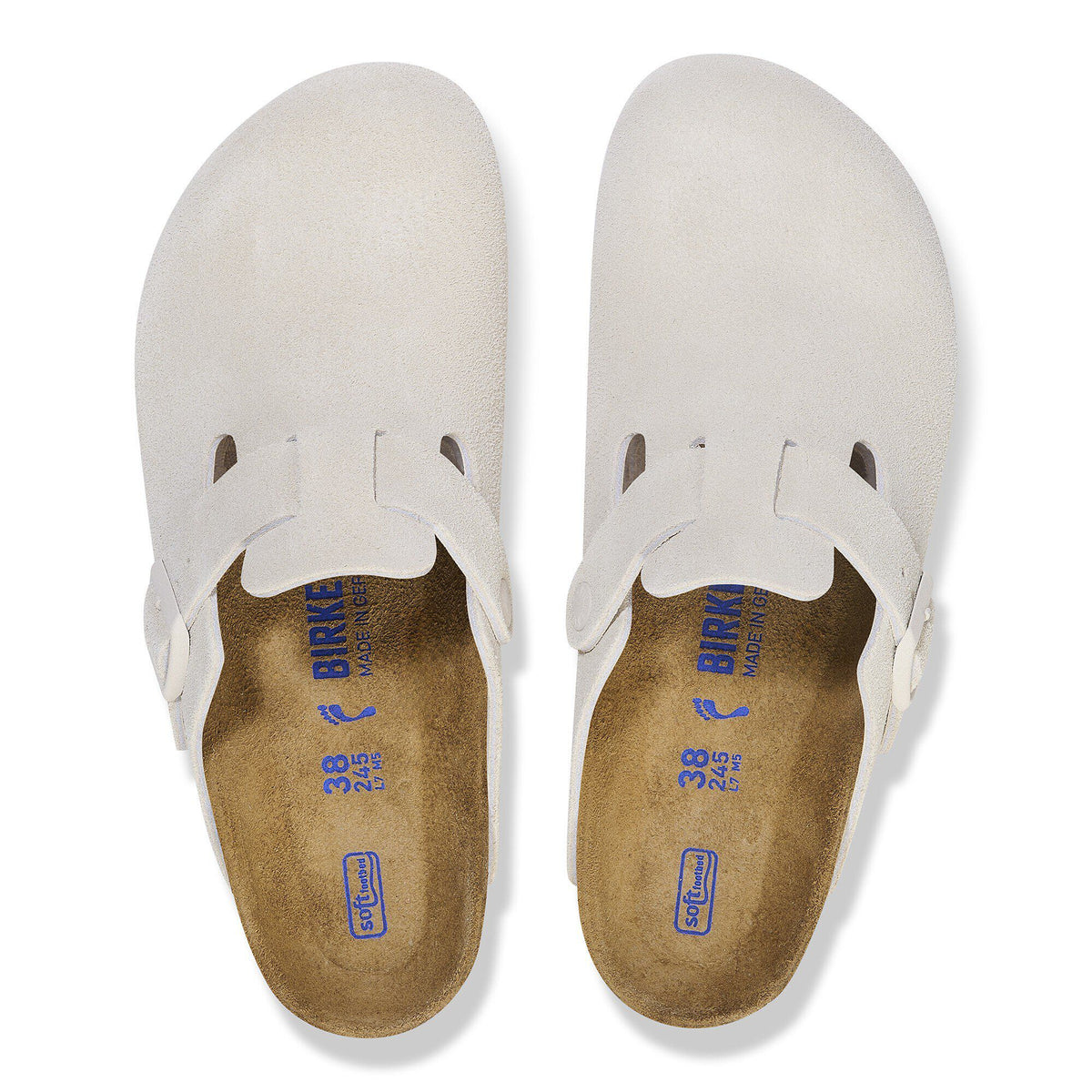 Boston Soft Footbed Suede Leather in Color Antique White | Birkenstock