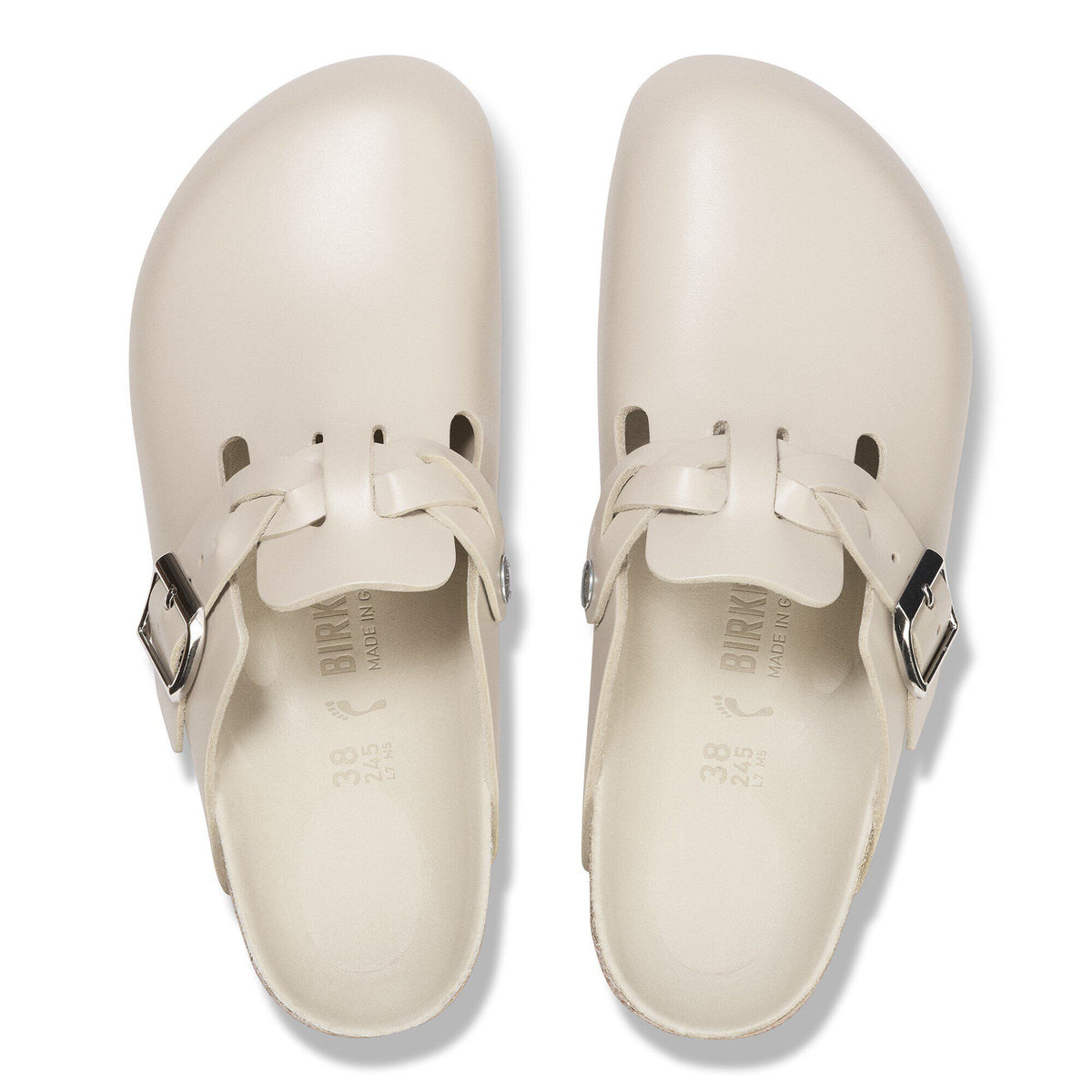Boston Braided Leather in Color New Dressy Oyster | Birkenstock
