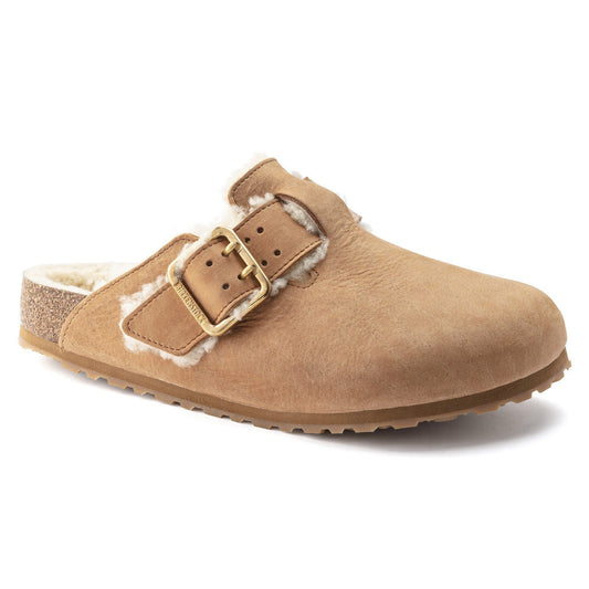 Boston Bold Shearling Nubuck Leather in Color Cognac | Birkenstock