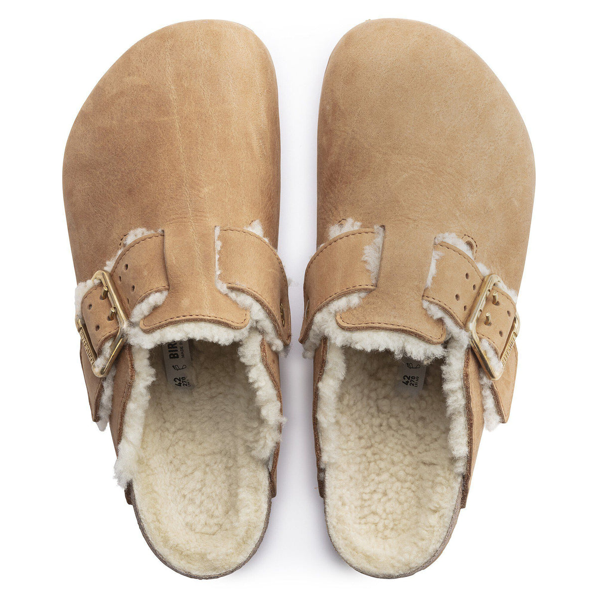 Boston Bold Shearling Nubuck Leather in Color Cognac | Birkenstock