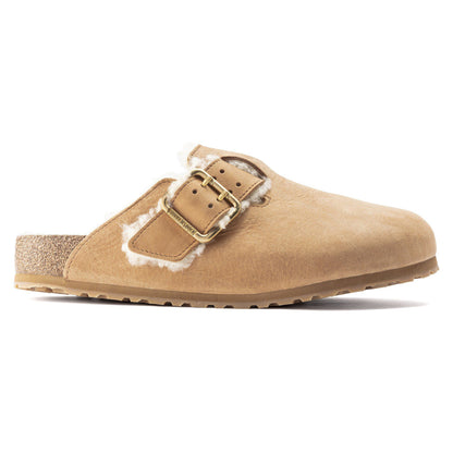 Boston Bold Shearling Nubuck Leather in Color Cognac | Birkenstock