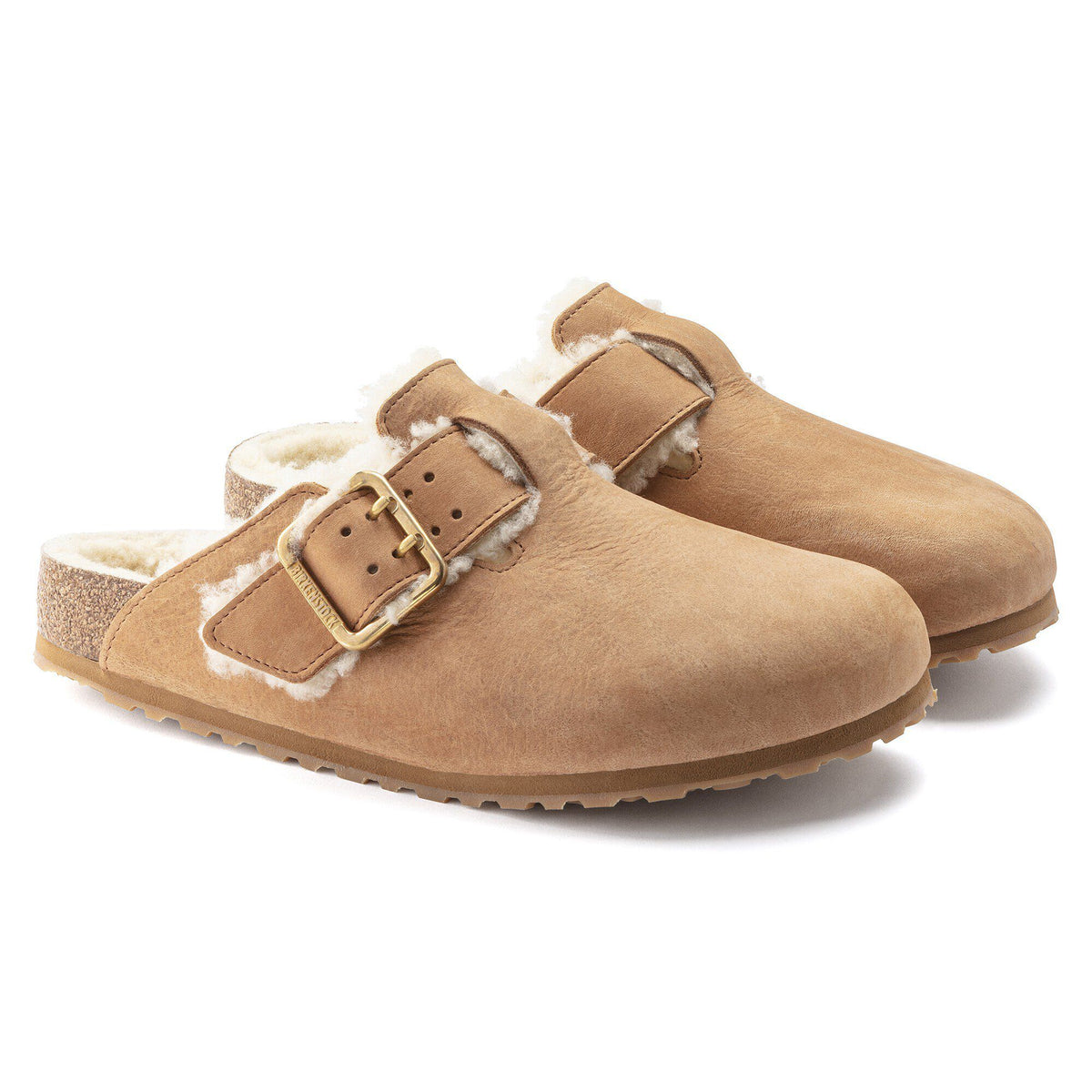 Boston Bold Shearling Nubuck Leather in Color Cognac | Birkenstock